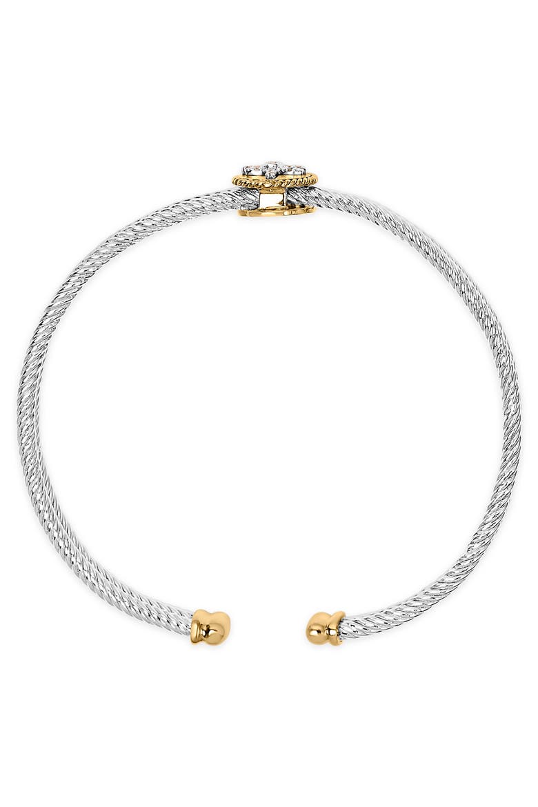 18K Yellow Gold over Silver Diamond Accent Dragonfly Medallion Bangle Bracelet, Alternate, color, Yellow
