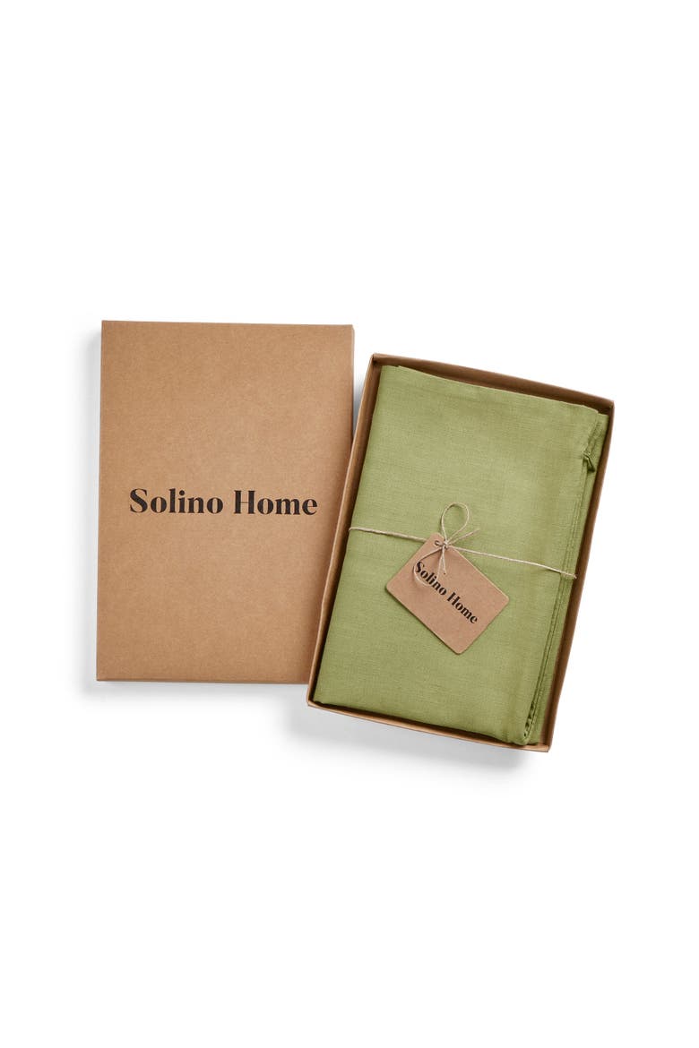 Linen Throw Pillow Cover with Invisible Zipper, 20 x 20 Inches - Montauk, Alternate, color, Moss Green