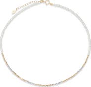 ELLIOT YOUNG Jewelry The "Glimmer Choker" with 14k Faceted Gold Beads & Pearl Necklace