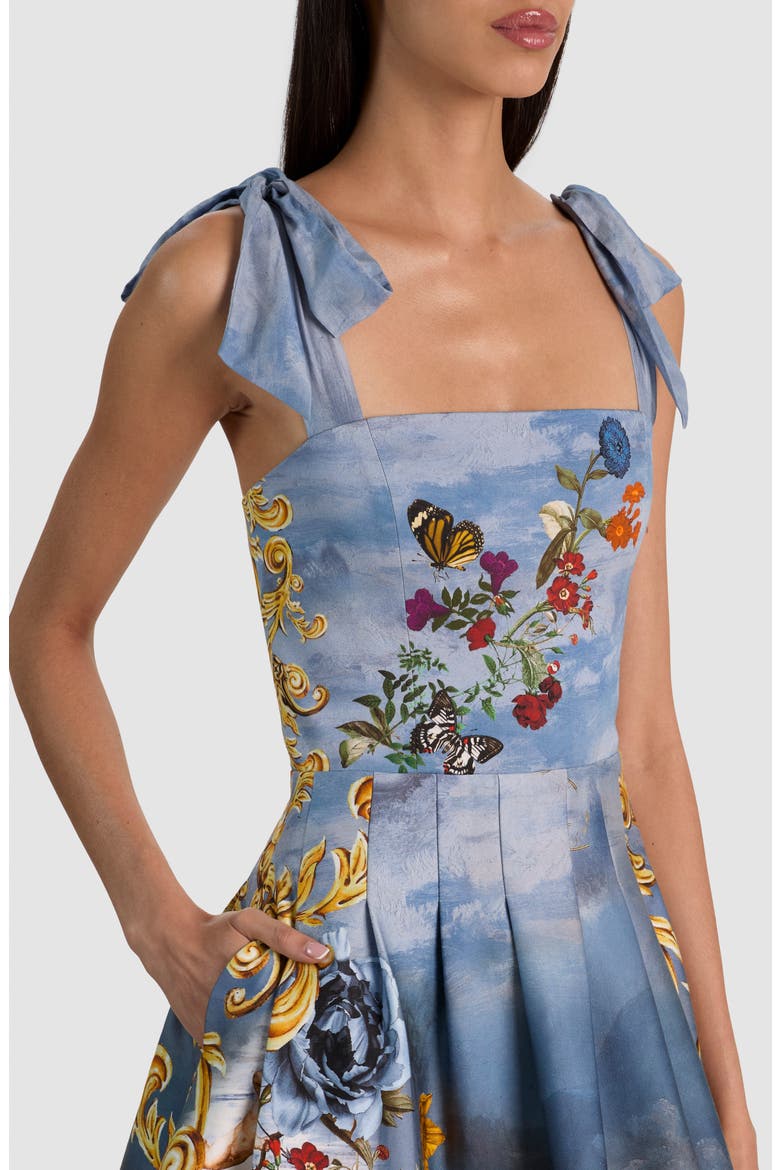 Hana Square Neck Tie Strap Dress, Alternate, color, ALPINE DAWN