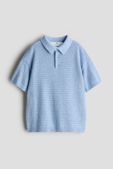 Pointelle-knit Cotton Polo Shirt