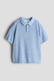 H&M Pointelle-knit Cotton Polo Shirt