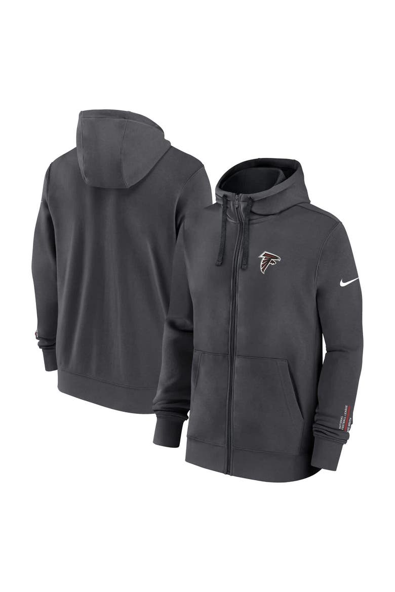 Men's Nike Anthracite Atlanta Falcons Primetime Club Full-Zip Hoodie, Main, color, Anthracite