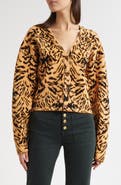 Ulla Johnson Payton Metallic Tiger Jacquard Cardigan