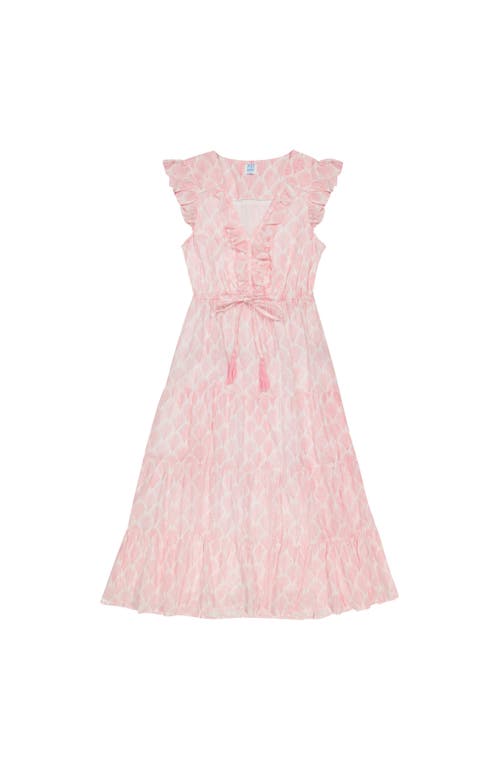 Mer St. Barth Maxi Dress Pink Feather In Pink
