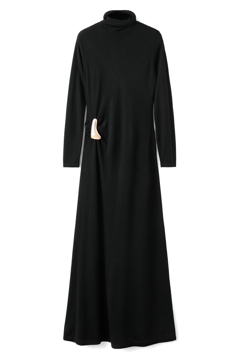 Turtleneck Long Sleeve Knit Dress, Alternate, color, BLACK