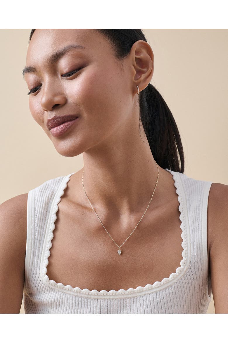 Pear Cut Diamond Necklace, Alternate, color, Pearl