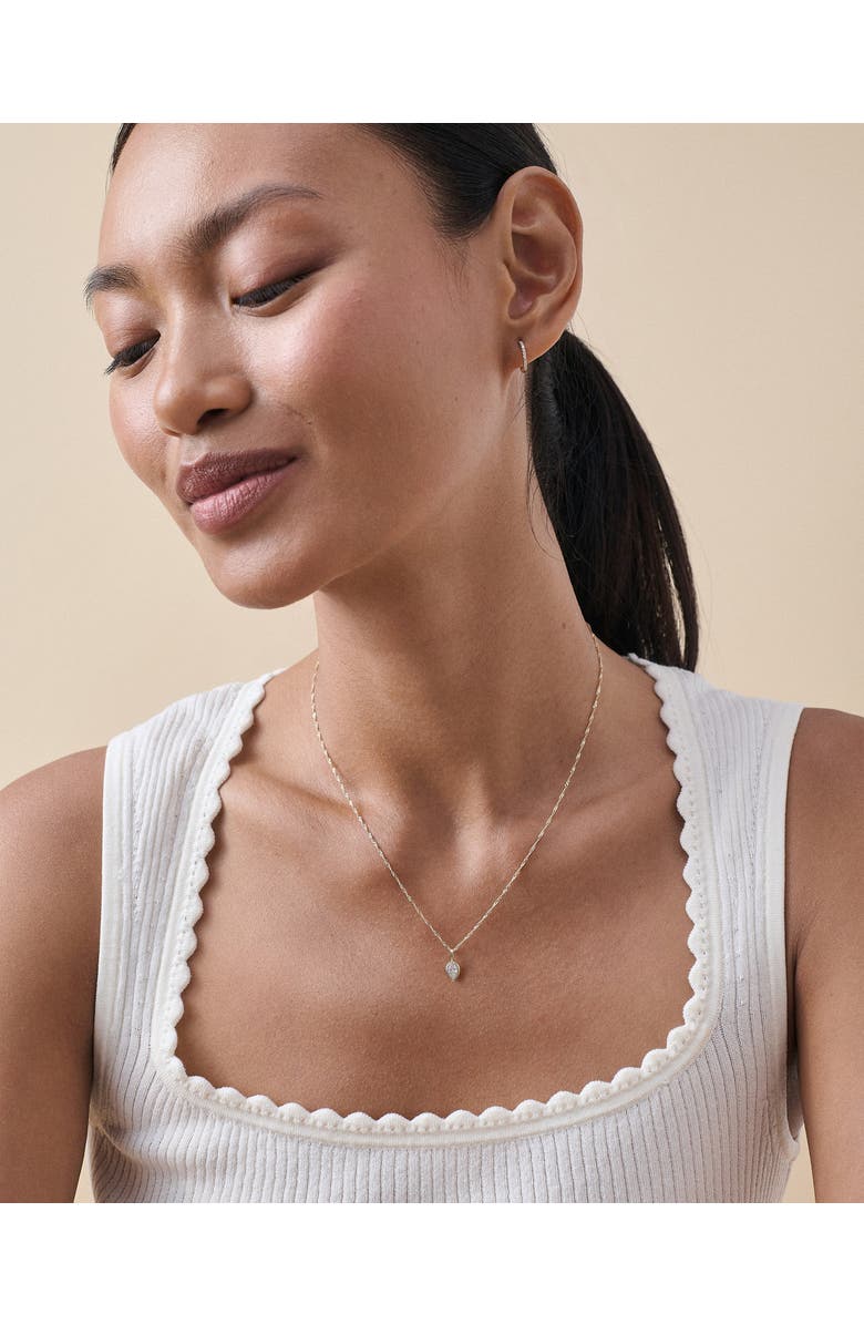 Edge of Ember Pear Cut Diamond Necklace, Alternate, color, Pearl