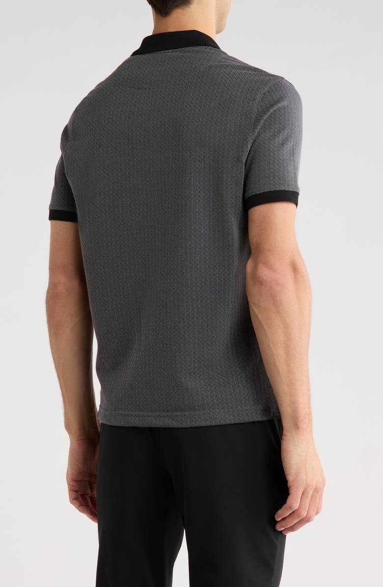 Ted Baker Quarter Zip Knit Polo, Alternate, color, Black Traditional