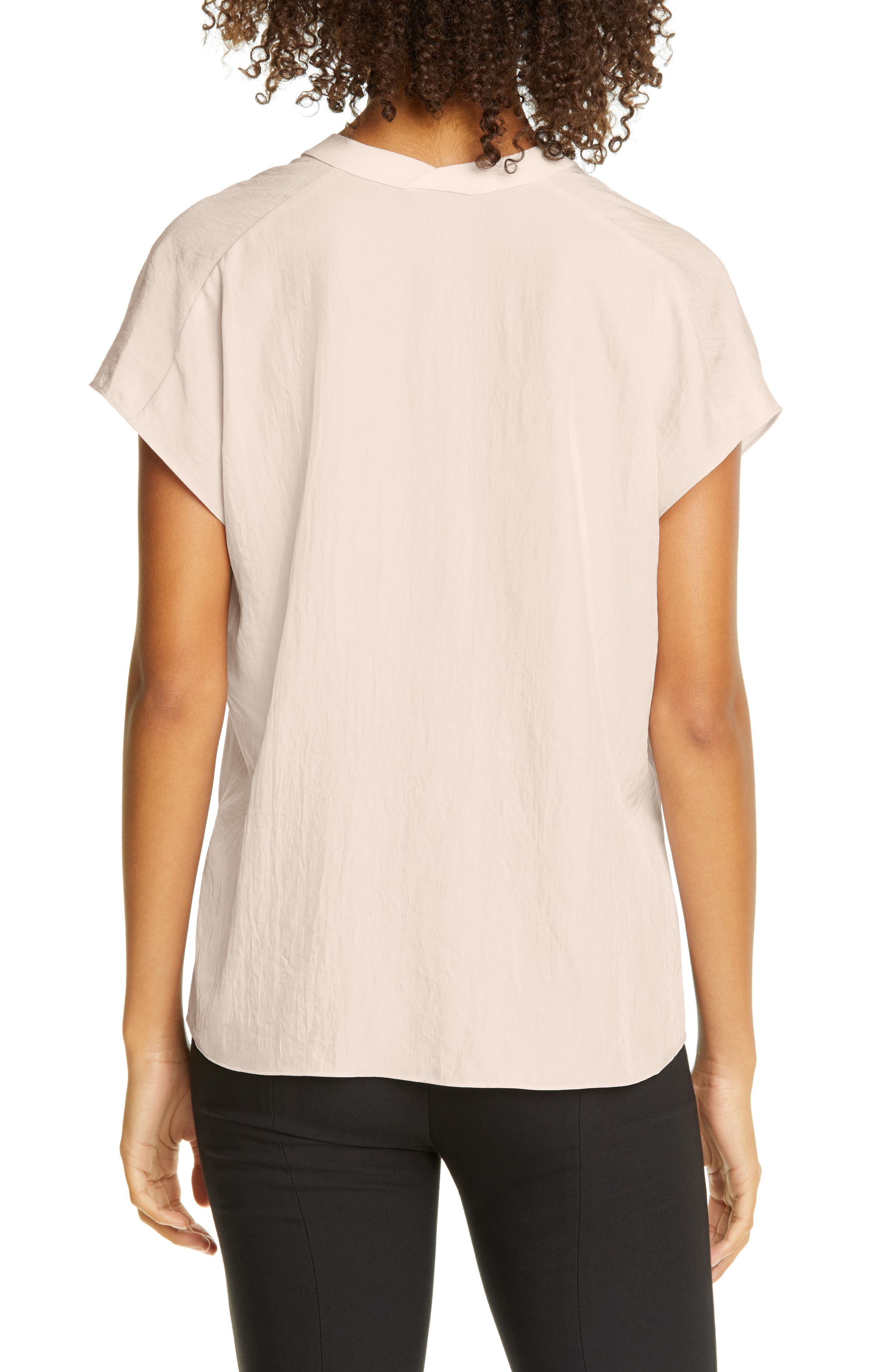 Rib Trim V-Neck Top - image 2
