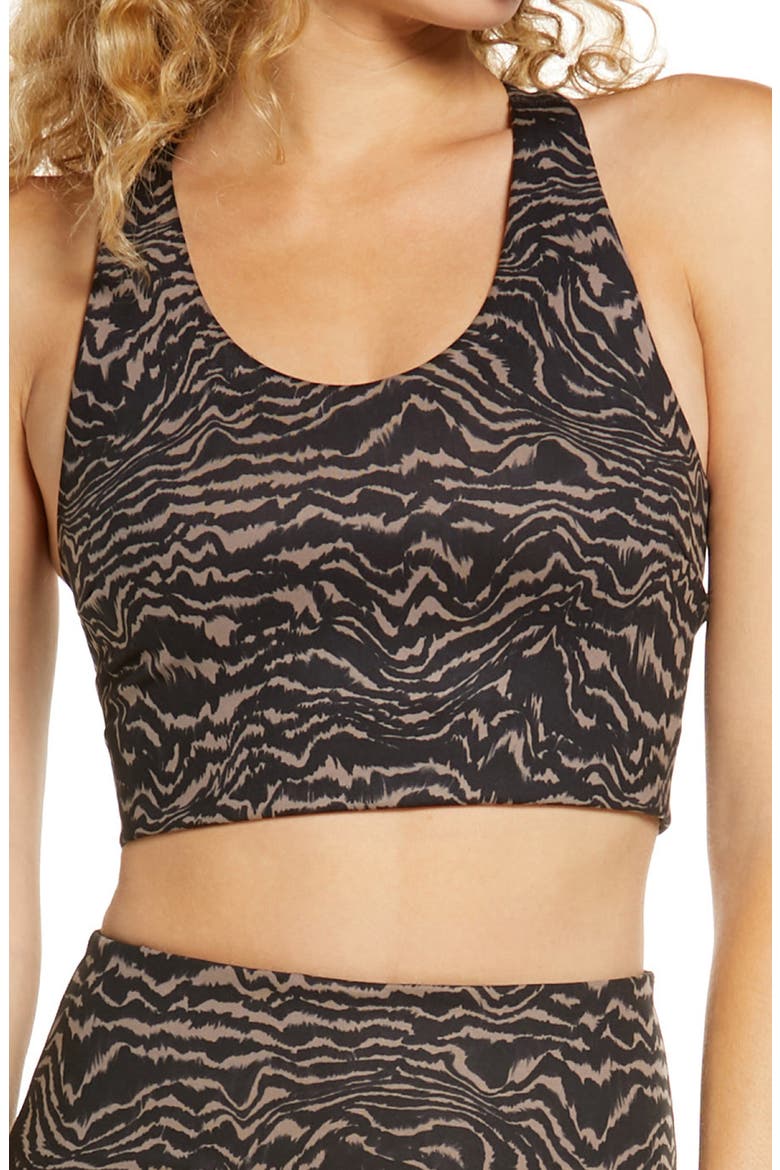 Studio Lite Longline Sports Bra, Main, color, TAN DUSK PHOEBE PRINT