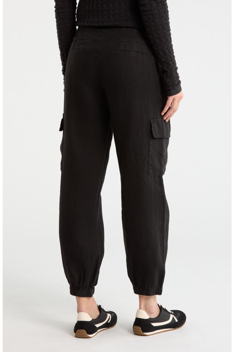 Take Over Linen Joggers, Alternate, color, BLACK