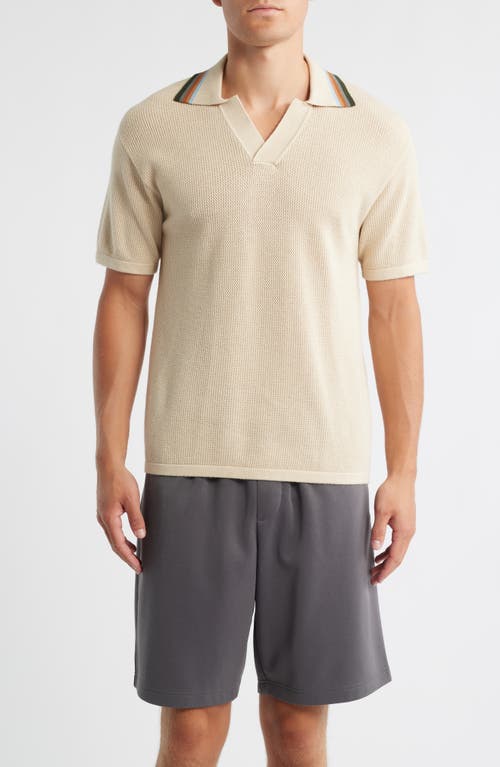 Mavrans Rayas Open Stitch Polo In Gray