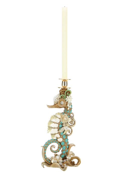 Jeweled Seahorse Finial Candleholder