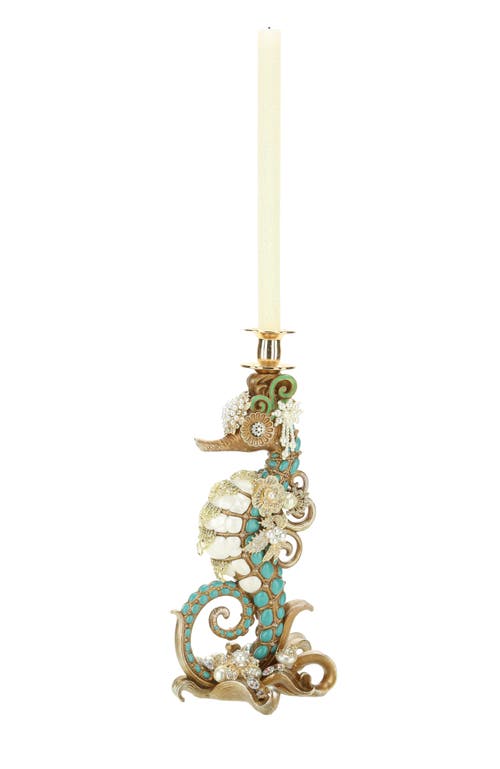 Mark Roberts Jeweled Seahorse Finial Candleholder In Multi