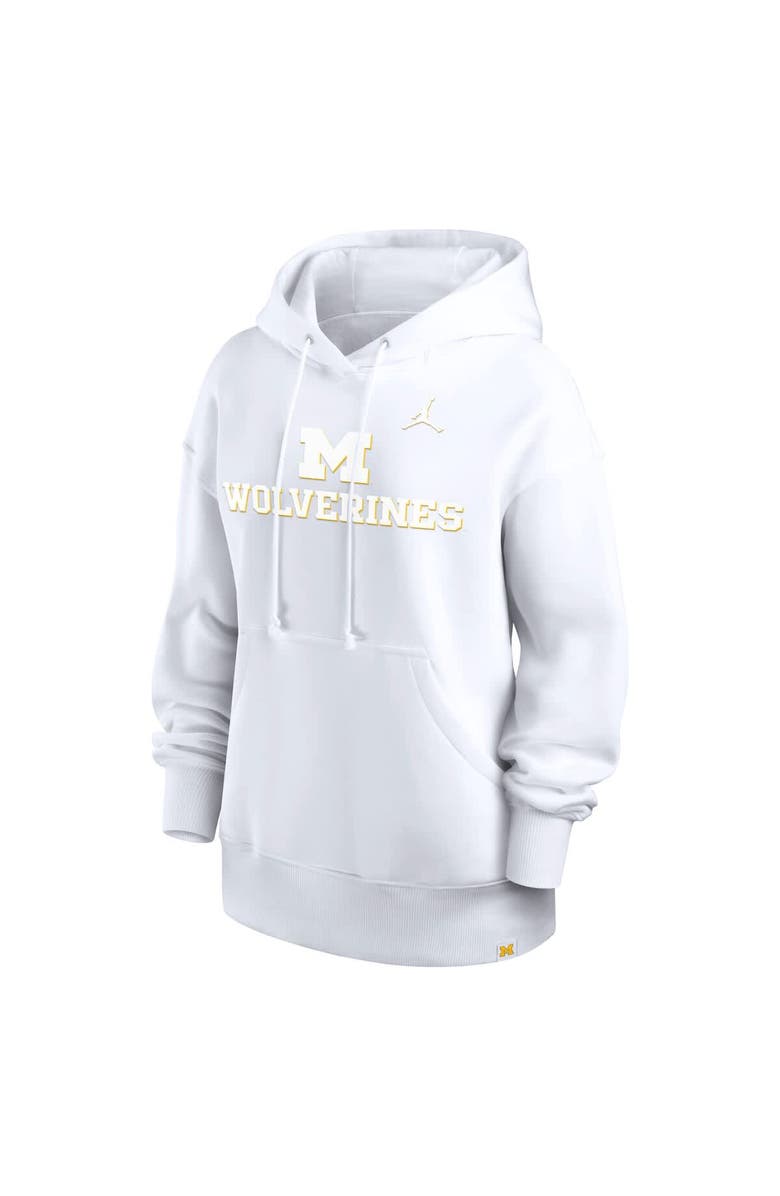 Jordan Brand Women's Jordan Brand White Michigan Wolverines Oversized Statement Phoenix Pullover Hoodie, Alternate, color, White