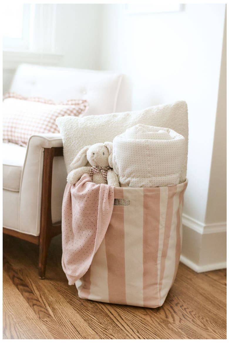 Tapered Cotton Canvas Hamper, Alternate, color, BLUSH