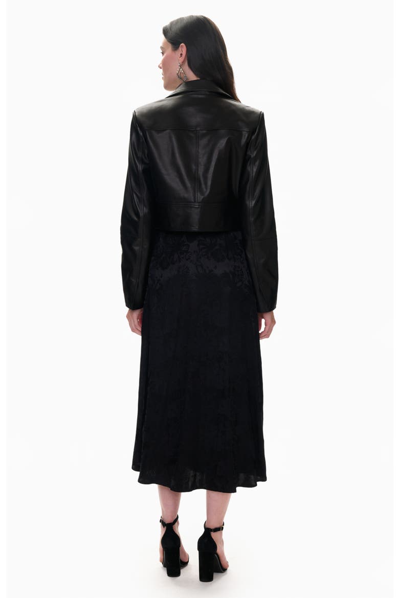 Piper Crop Leather Jacket, Alternate, color, Noir