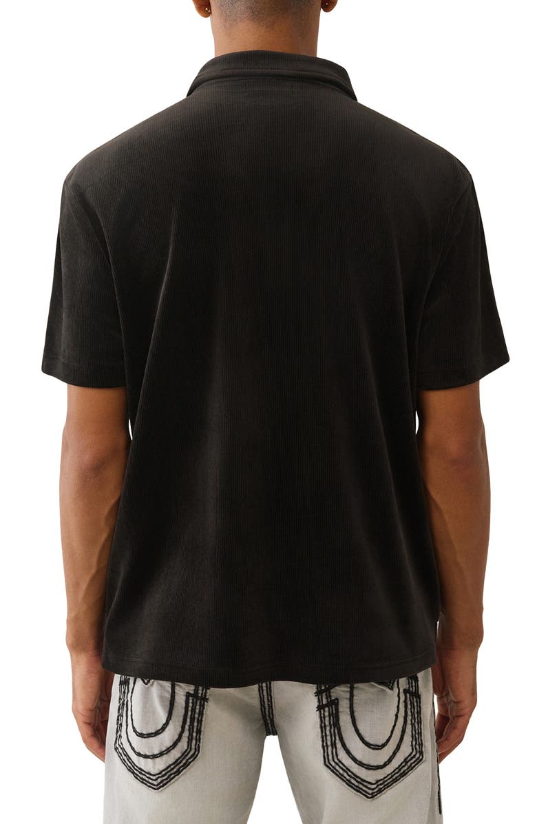 True Religion Velour Polo, Alternate, color, Jet Black