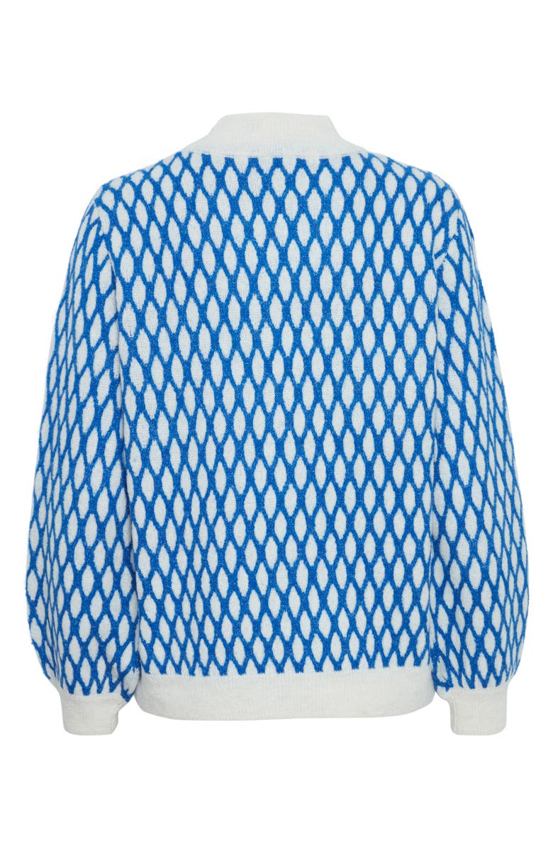 ICHI Kamara Geometric Sweater, Alternate, color, Strong Blue