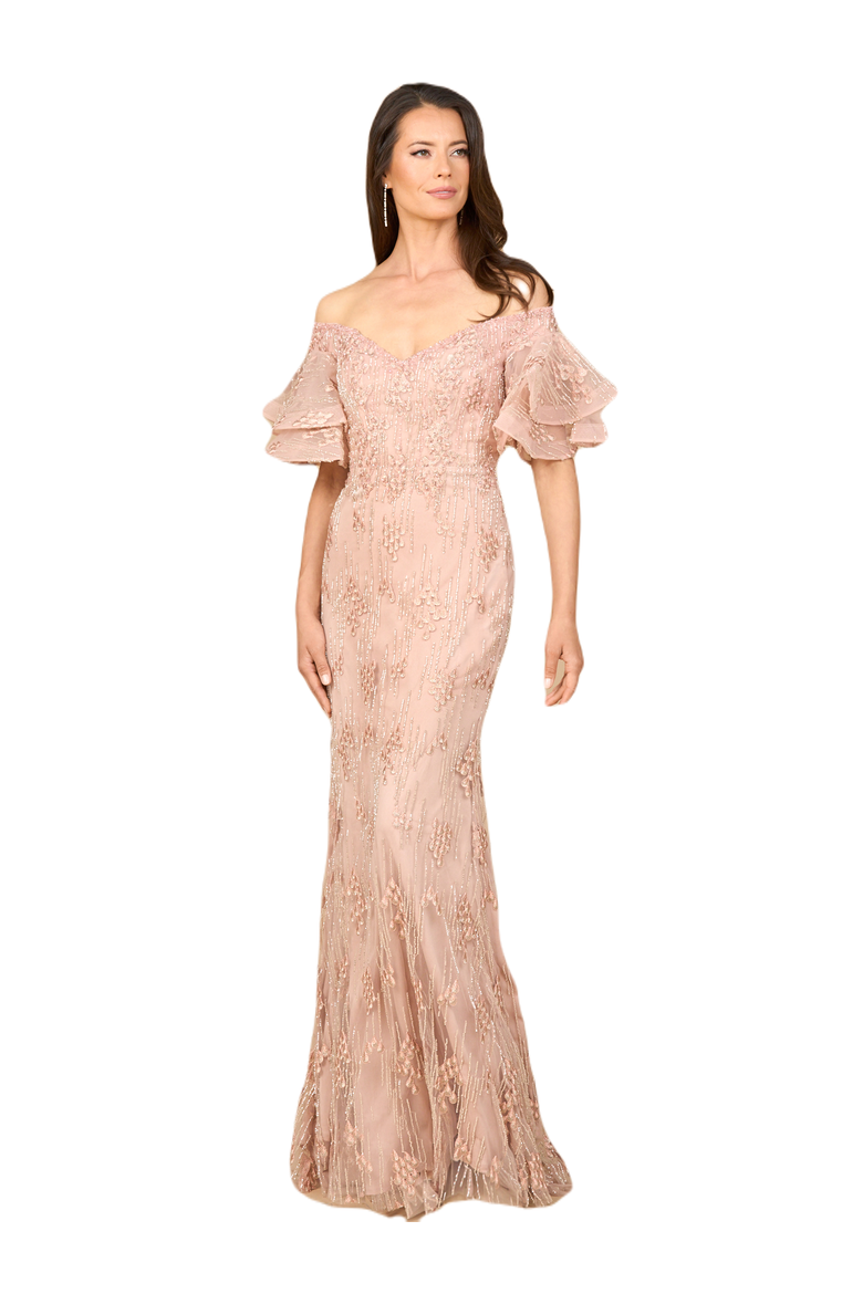 Off Shoulder Mermaid Gown, Main, color, Champagne