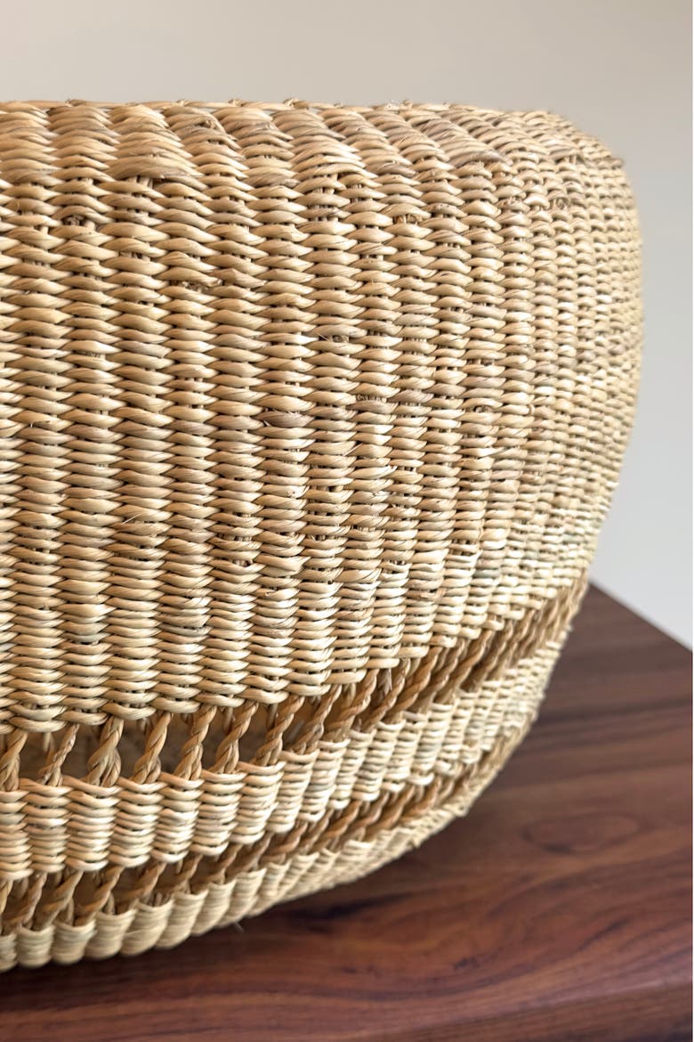 Handwoven 1 String Round Planter Basket, Alternate, color, Natural