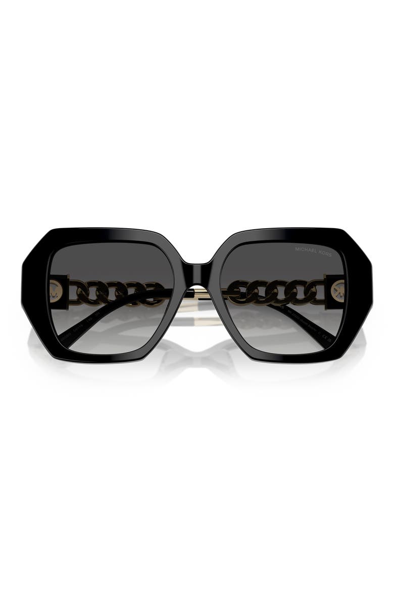 54mm Gradient Square Sunglasses, Alternate, color, BLACK