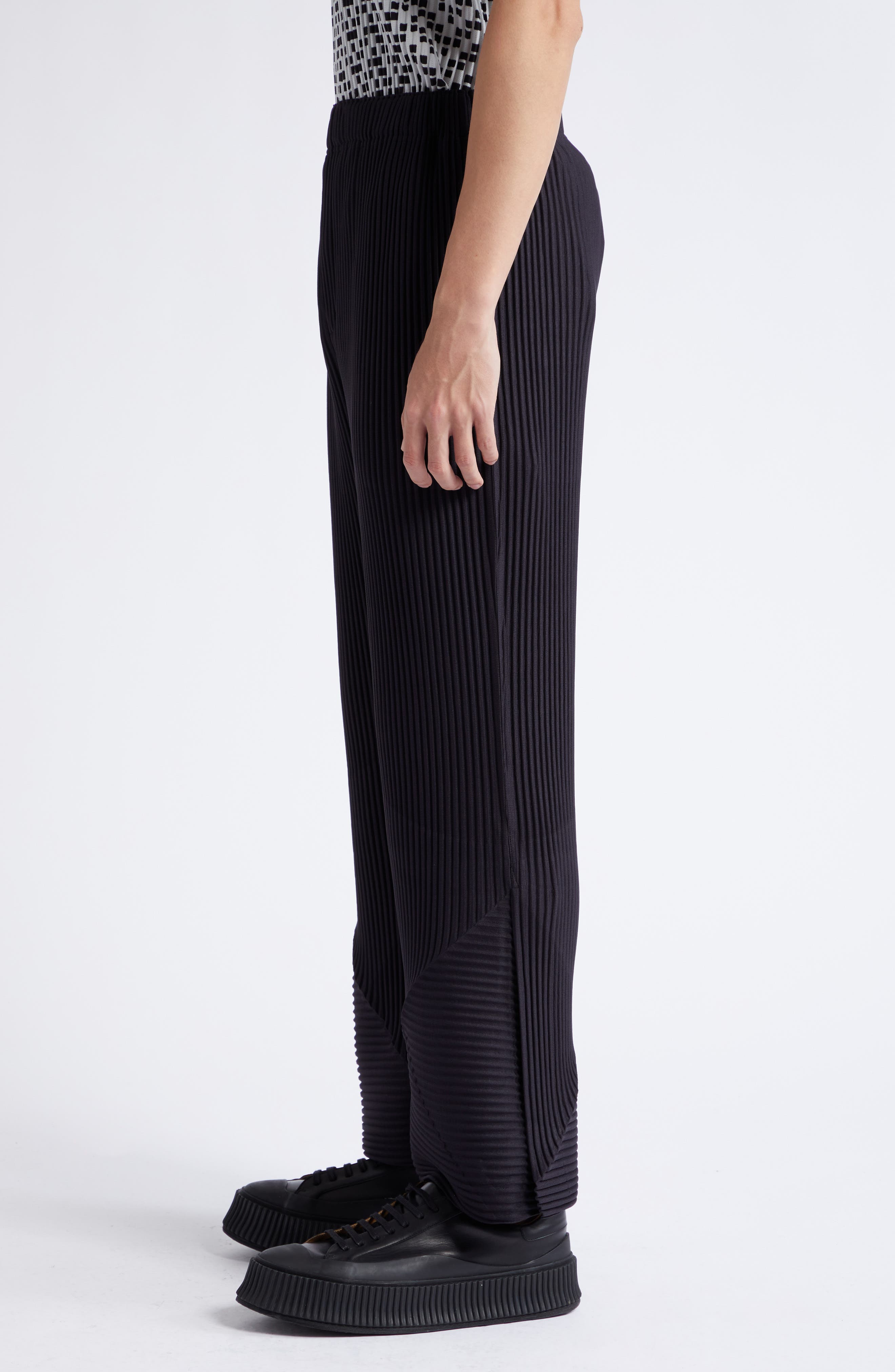 Homme Plissé Issey Miyake Stem Pleated Flare Leg Pants (Men) | Nordstrom