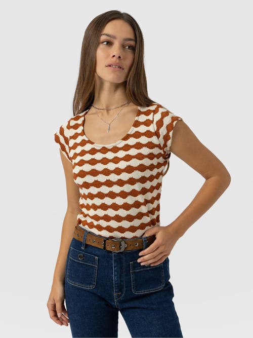 Shop Saint + Sofia Elise Scoop Neck Tee