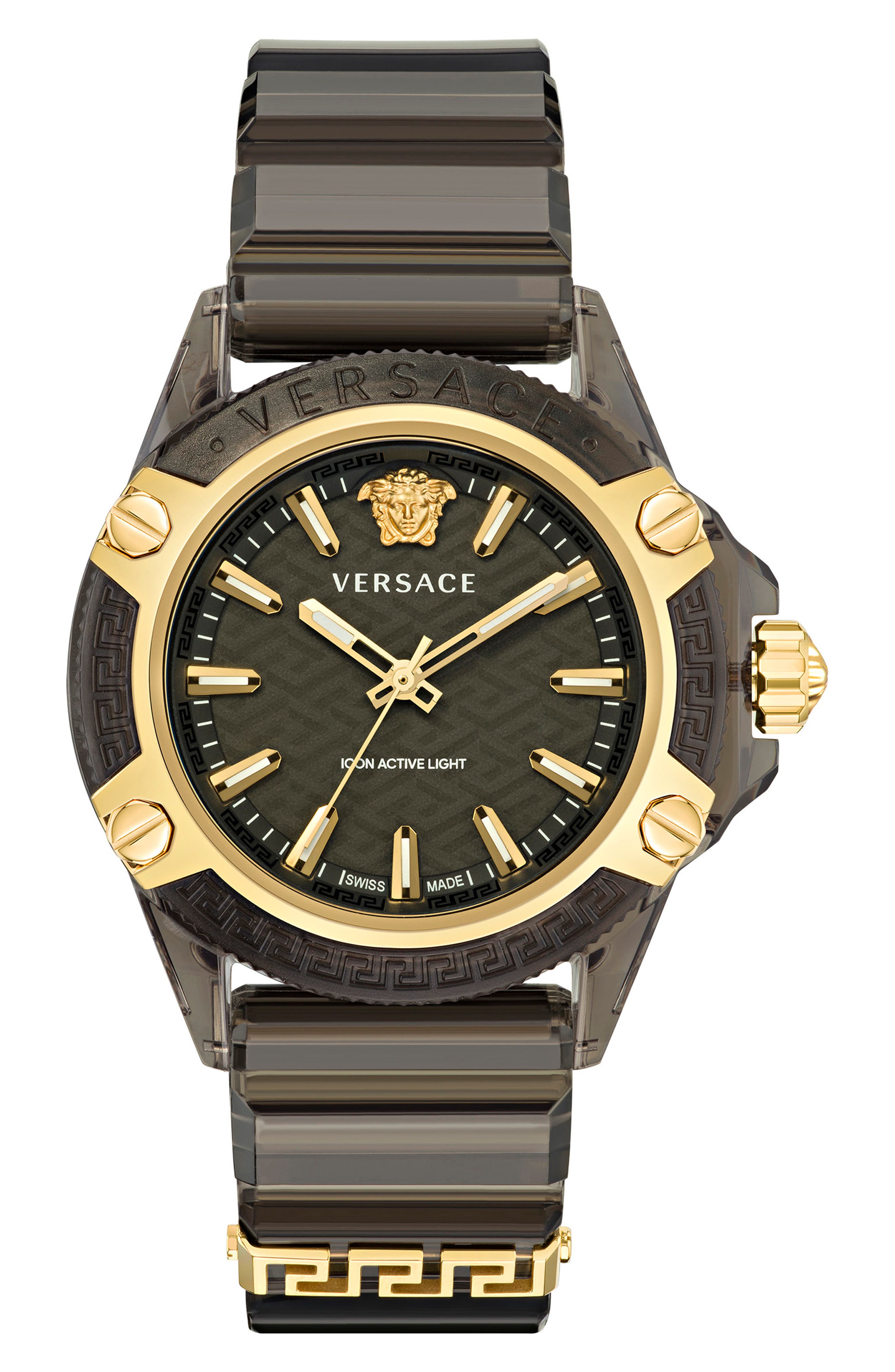 Versace Icon Active Silicone Strap Watch, 42mm