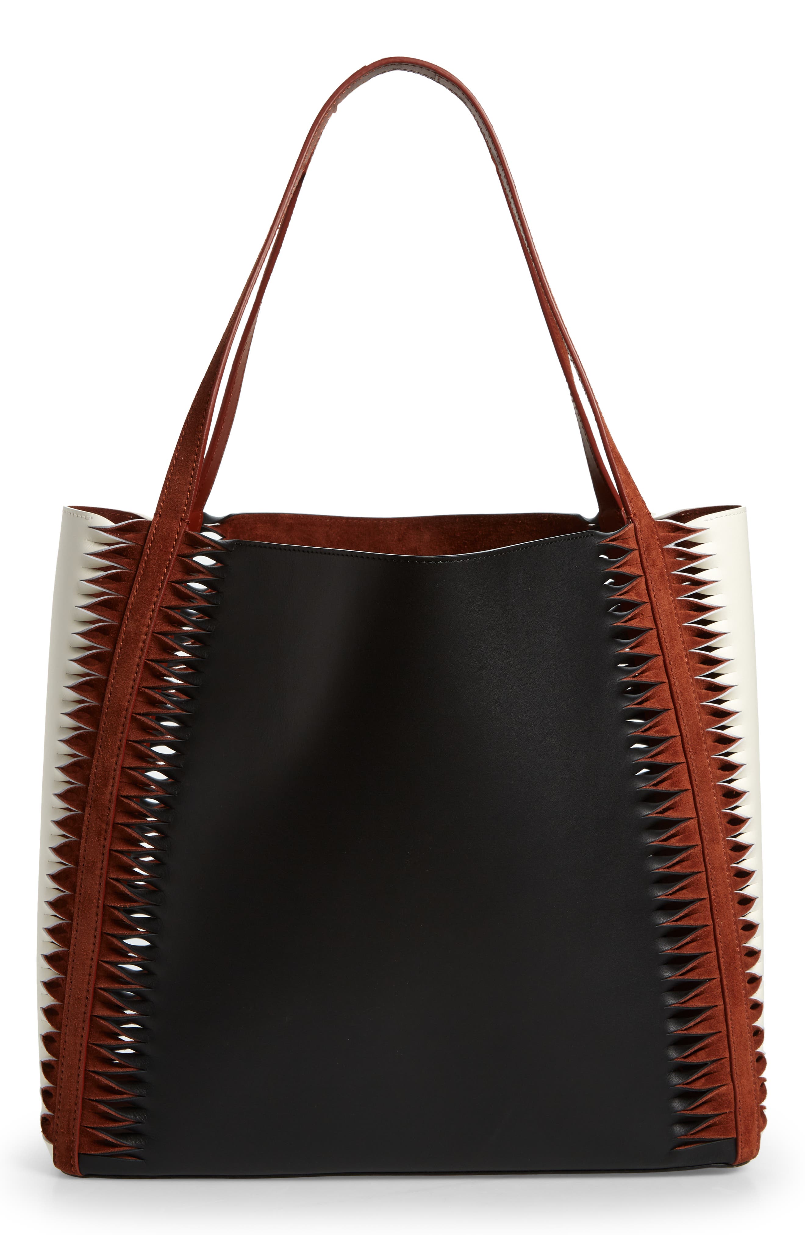 Chloé Louela Twist Trim Leather Tote, Main, color, 