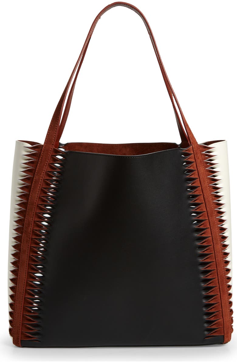 Chloé Louela Twist Trim Leather Tote, Main, color,