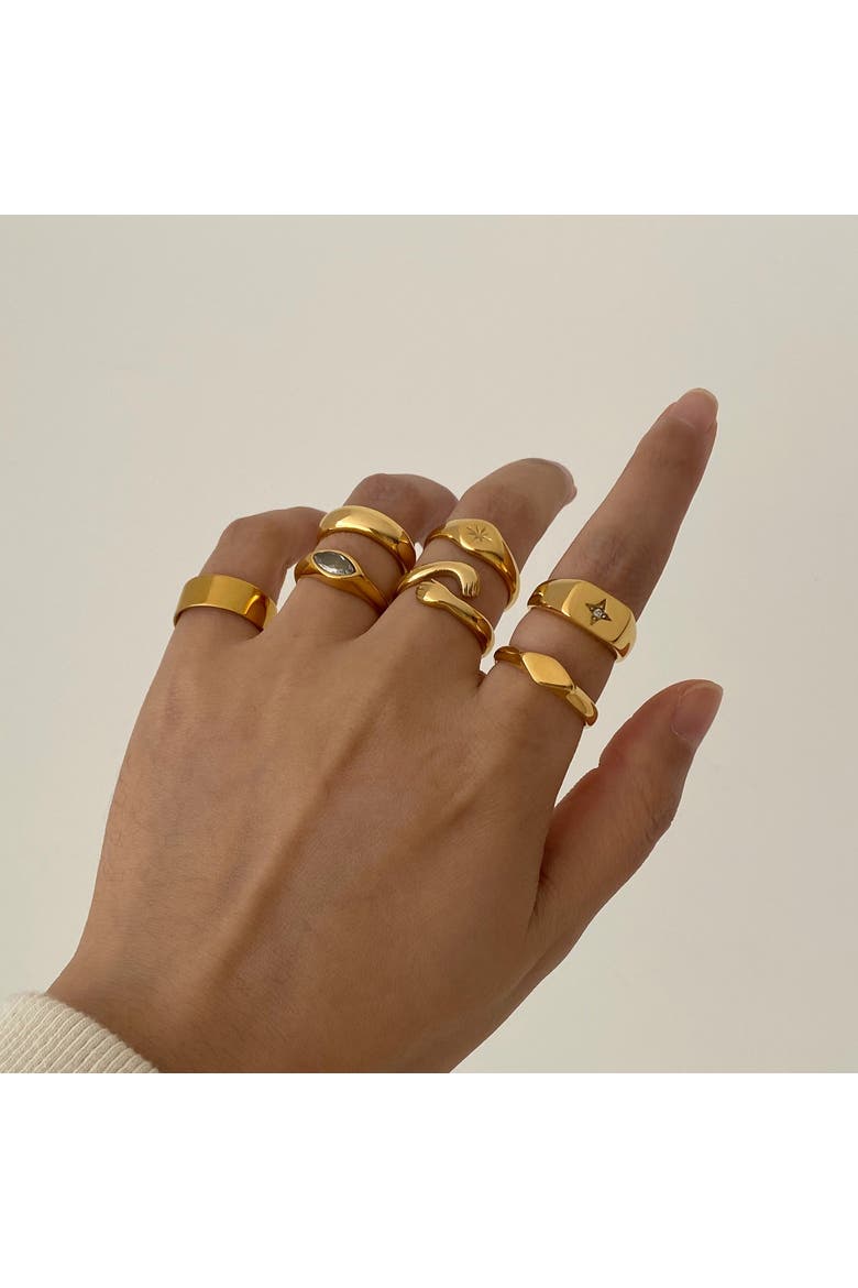 Thin Dome Ring, Alternate, color, Gold