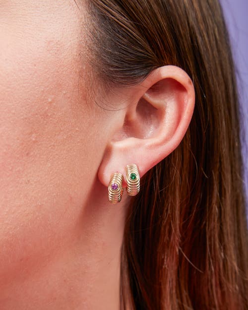 Campbell + Charlotte Revel Ribbed Huggie In Gold