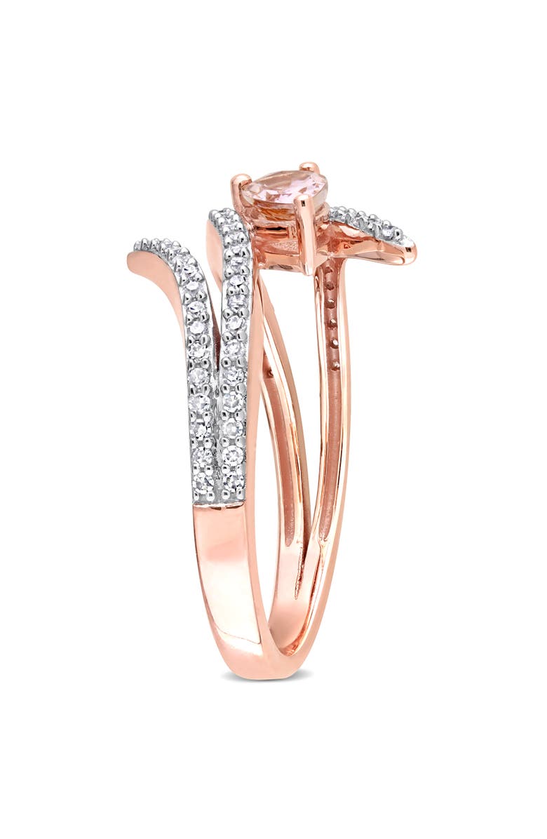 Julianna B. Morganite & Diamond Open Wrap Ring 10k, Alternate, color, Morganite
