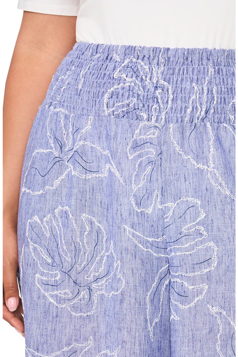 Embroidered Wide Leg Pants, Alternate, color, BASE BLUE