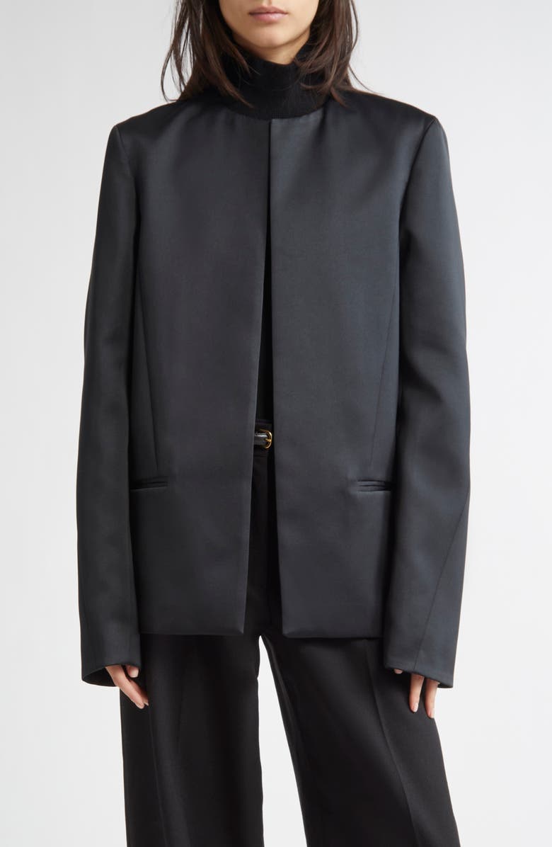 TOTEME Satin Dinner Jacket, Main, color, Black