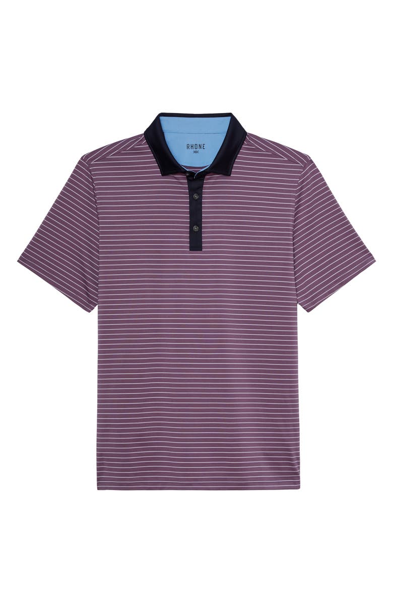 Rhone Performance Golf Polo, Main, color, Plum/ Lavender Dusk Stripe