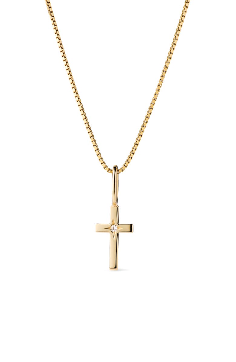 Ana Luisa Solid Yellow Gold - Diamond Cross Necklace, Main, color, Gold