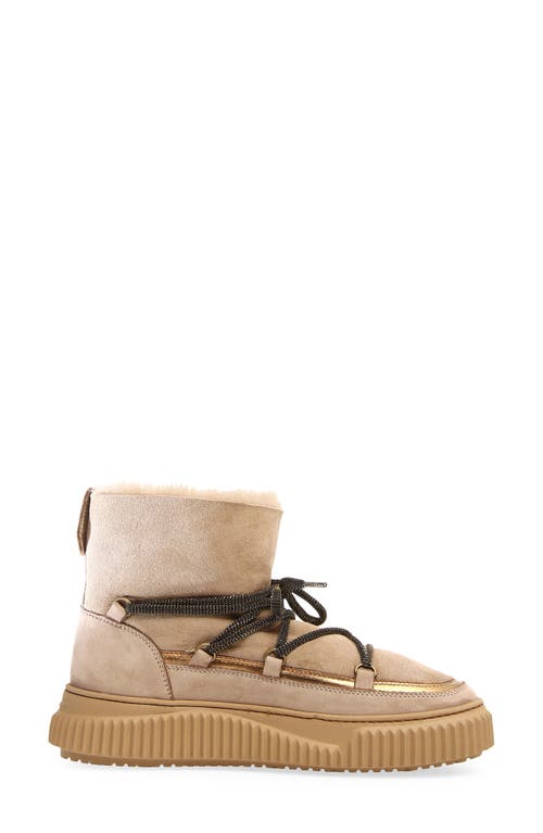 Voile Blanche Cortina Genuine Shearling Bootie In Brown