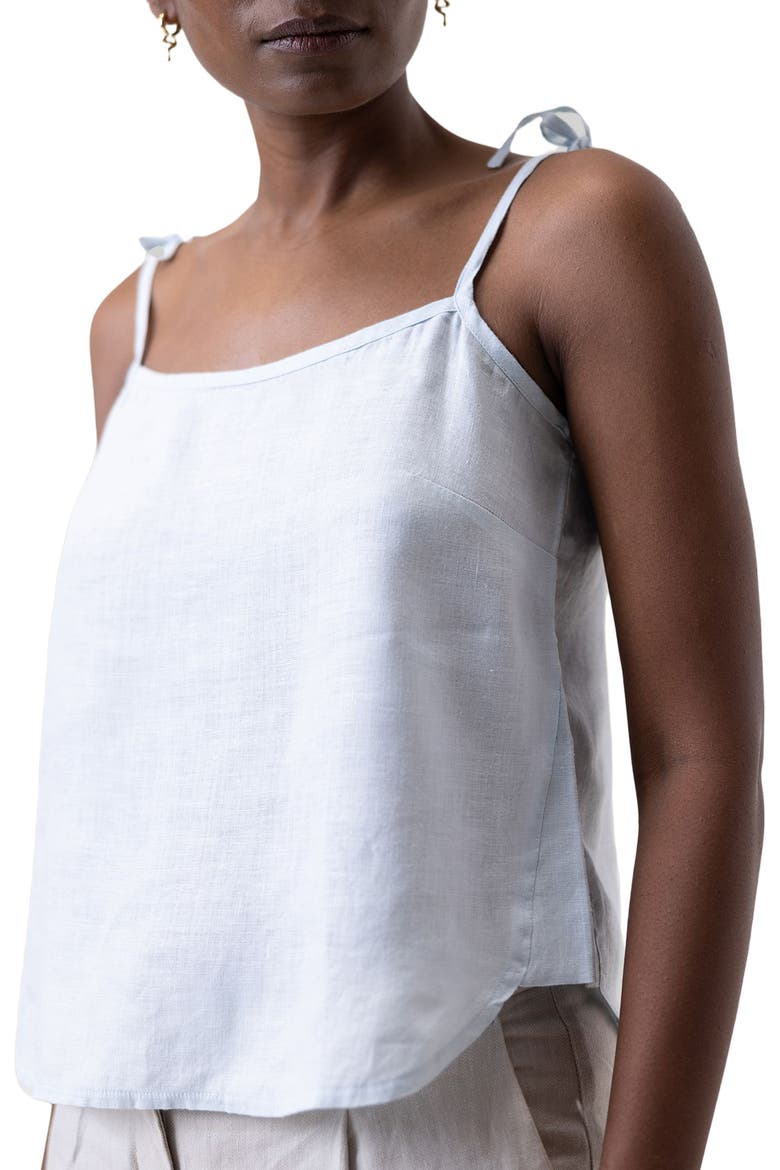 Tie-up Embroidered Camisole Top, Alternate, color, Light Blue