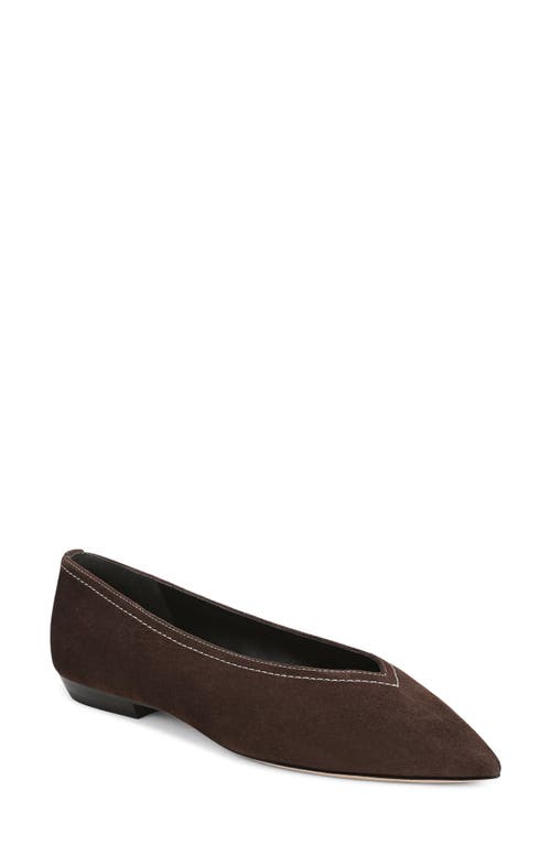 Veronica Beard Bancroft Pointed Toe Flat In Brown
