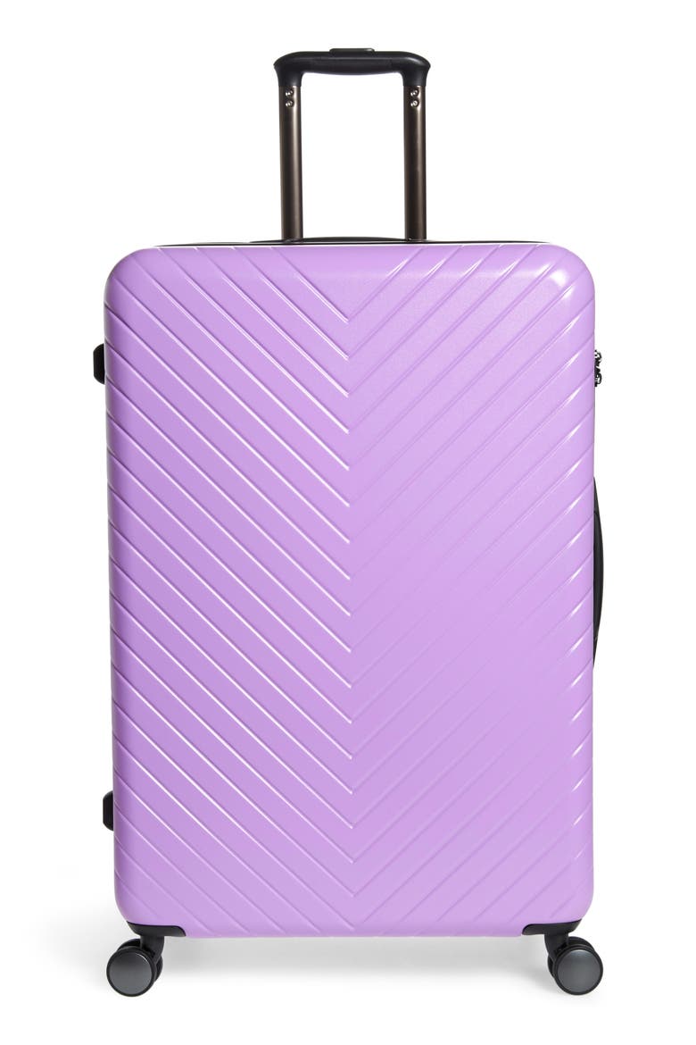 Chevron 29-Inch Spinner Suitcase, Main, color, LAVENDER SWEET