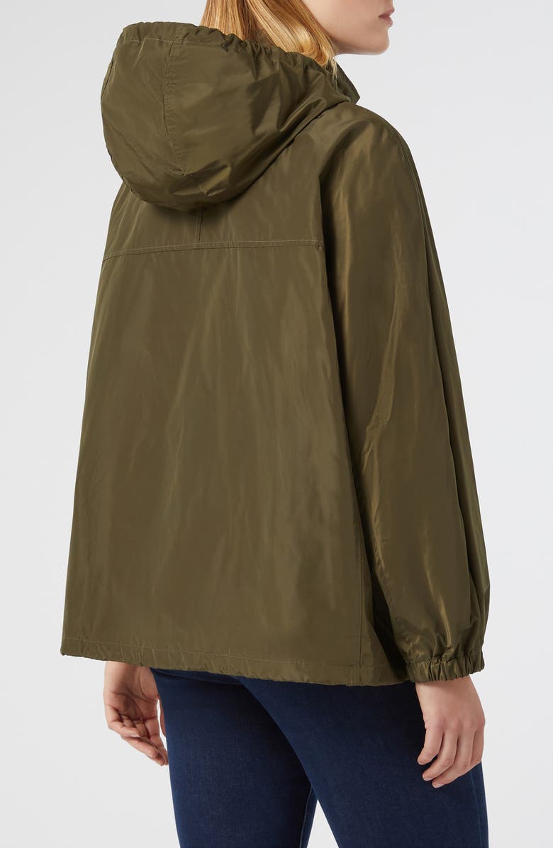 Marina Rinaldi Francia Water Repellent Hooded Rain Coat, Alternate, color, Kaki