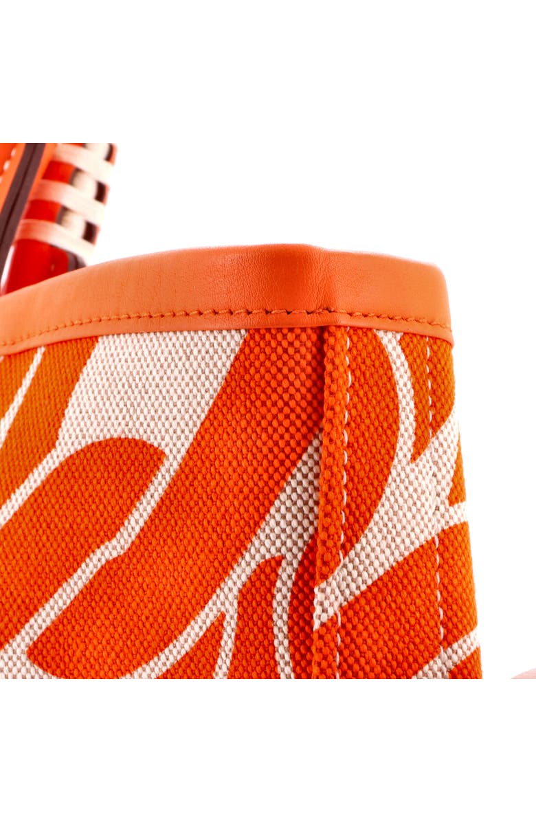 Pre-Owned Hermes Sac Steeple Tote Printed Toile with Leather 25, Alternate, color, Orange Minium