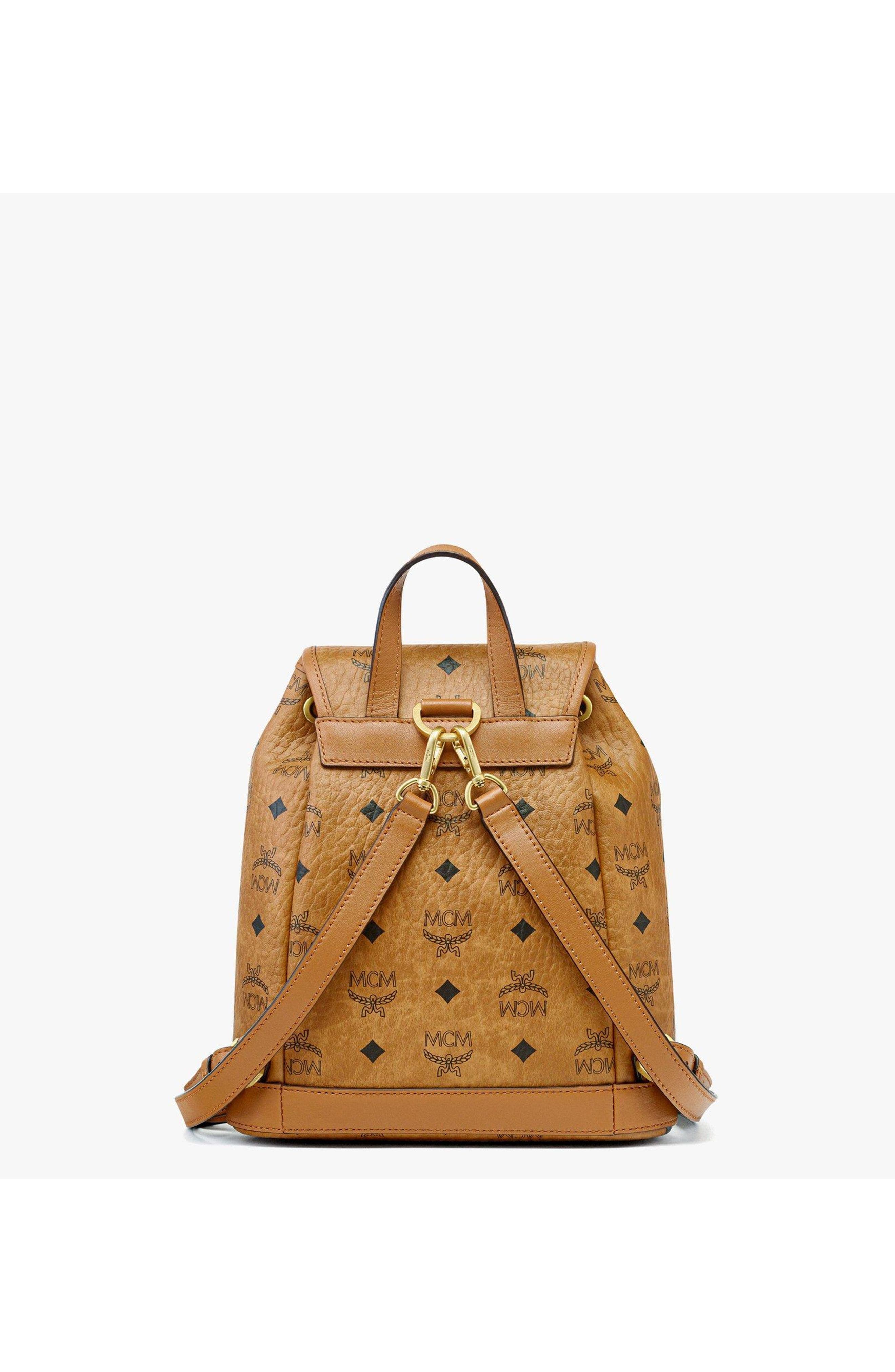 MCM Mini Aren Drawstring Backpack in Visetos, Alternate, color, 