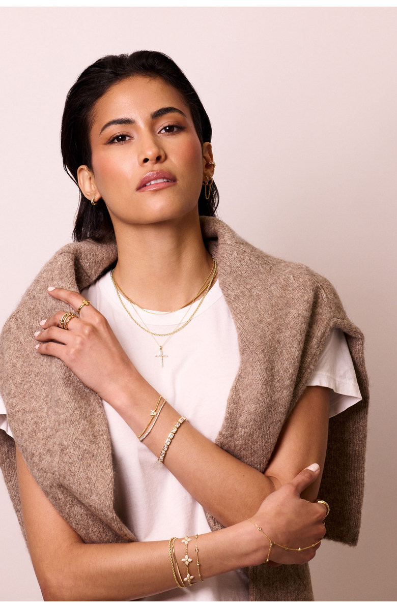 Electric Picks Twice As Nice Necklace and Bracelet Set of 2, Alternate, color, Gold