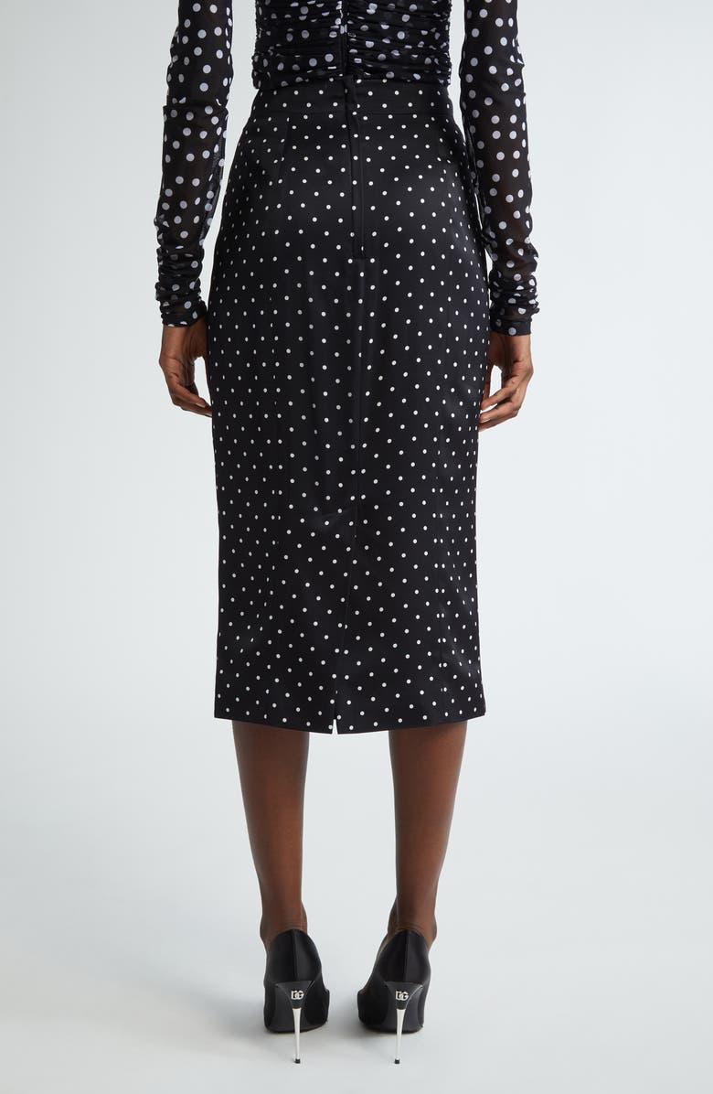 Dolce&Gabbana Polka Dot Stretch Silk Pencil Skirt, Alternate, color, Hnzpw Pois Picc 0 5 F.nero