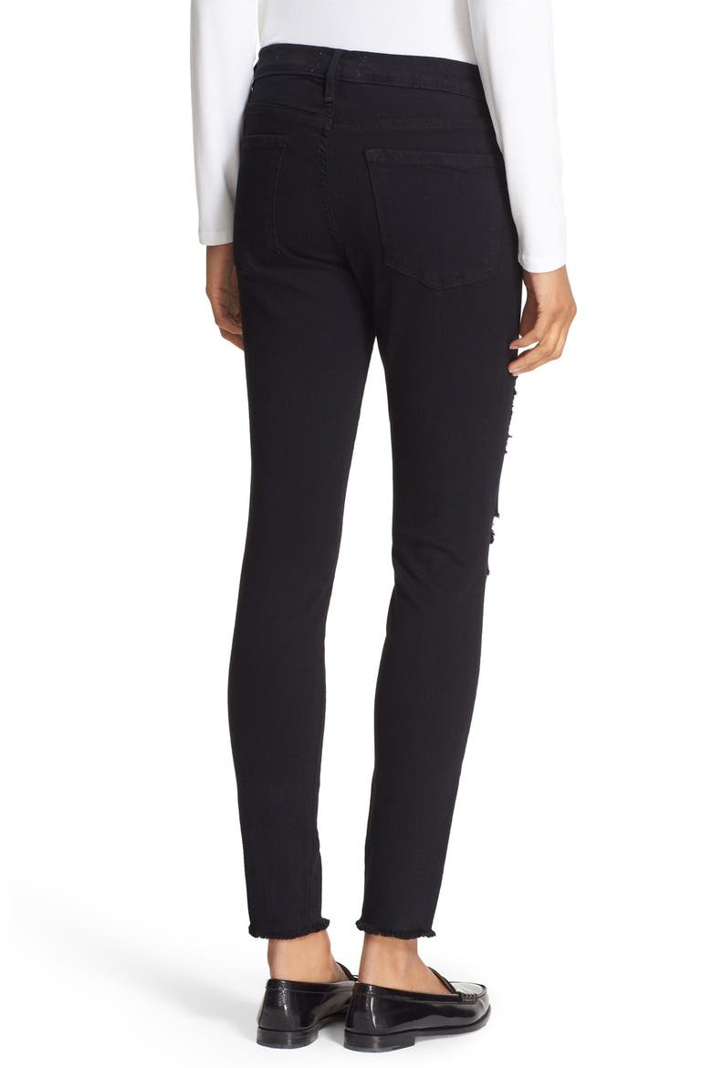 'Le Skinny de Jeanne' Ripped Jeans, Alternate, color, NOIR JEFFERSON