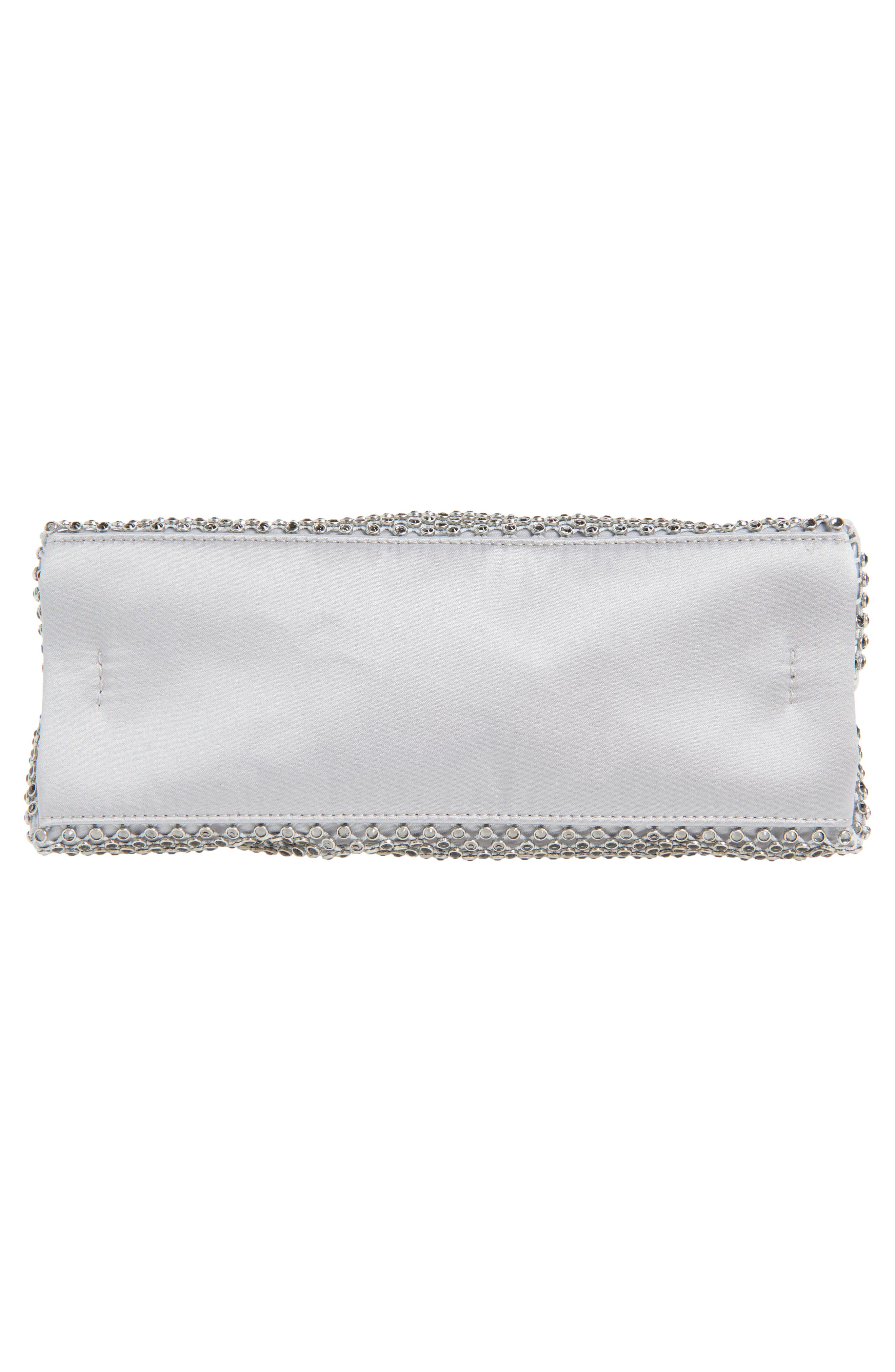 Stella McCartney Mini Falabella Crystal Mesh Shoulder Bag, Alternate, color, Silver